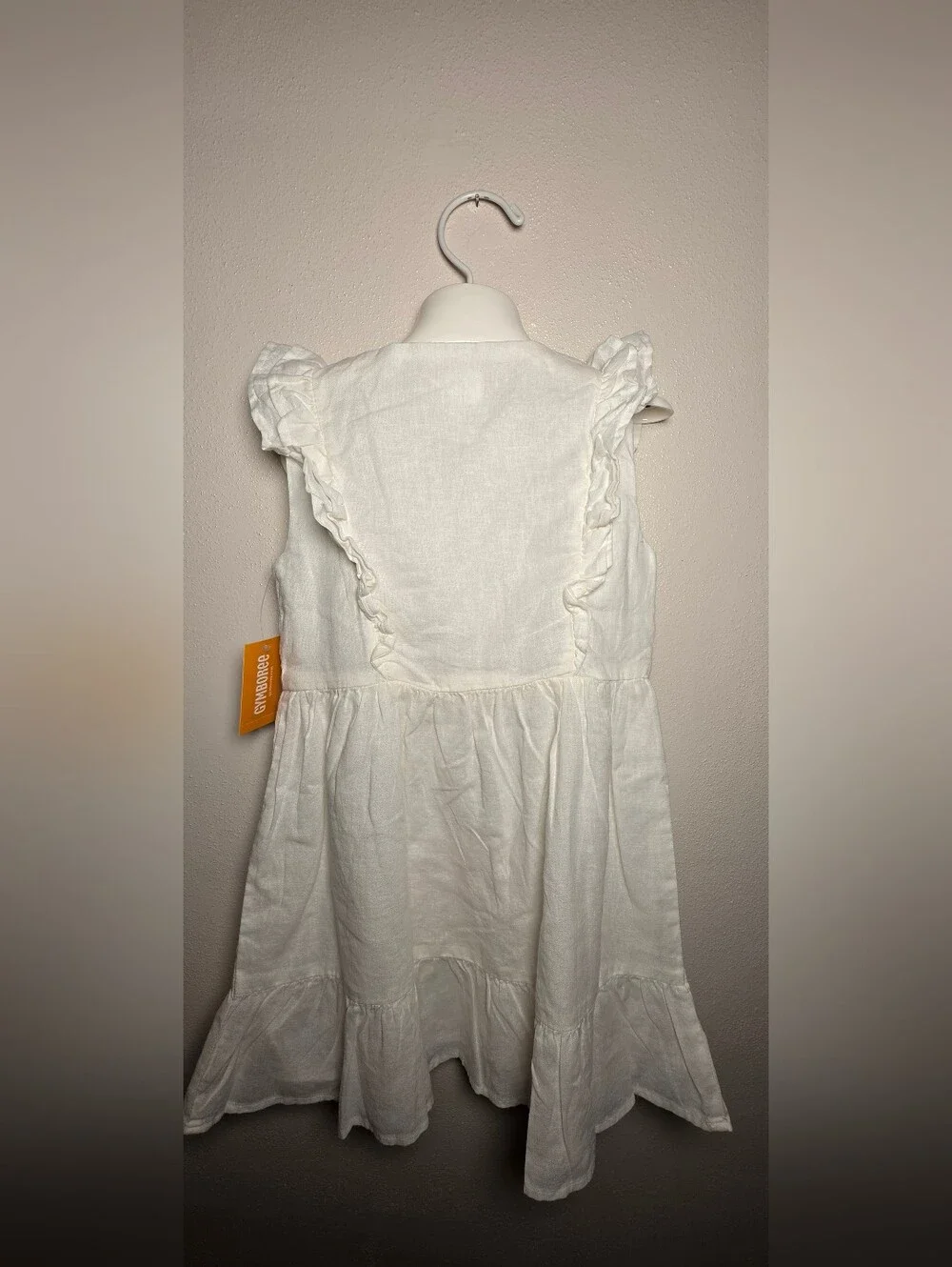 Gymboree Cream Button-Front Ruffle Dress